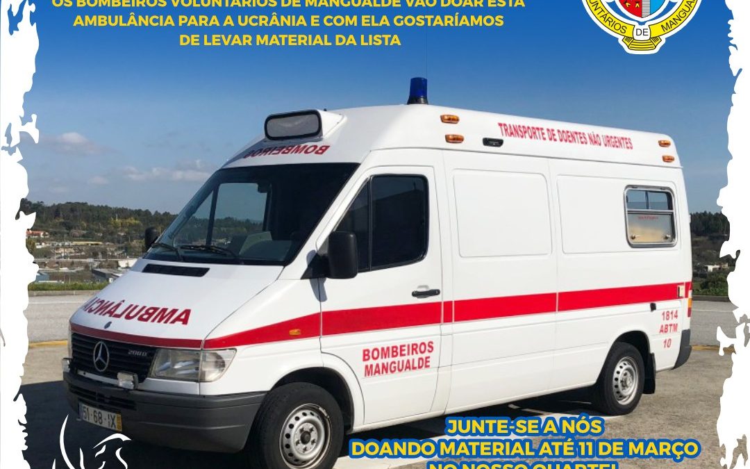 Bombeiros de Mangualde vão doar ambulância à Ucrânia